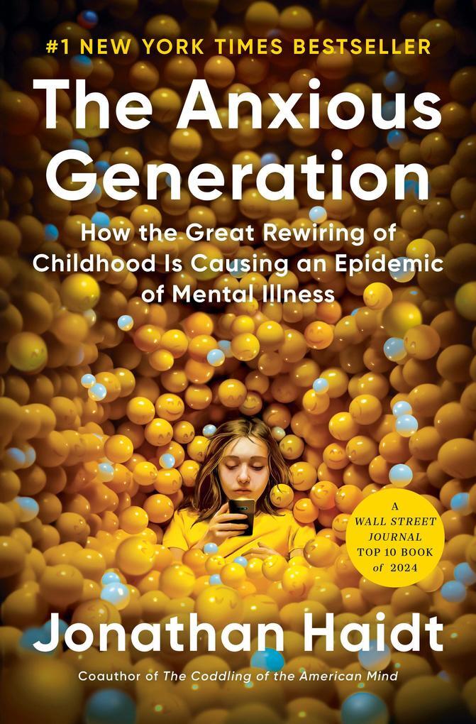 The cover of The Anxious Generation by Jonathan Haidt